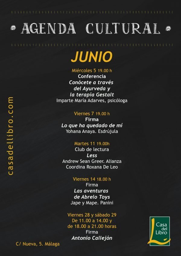 Agenda Cultural Casa del libro Murcia Junio