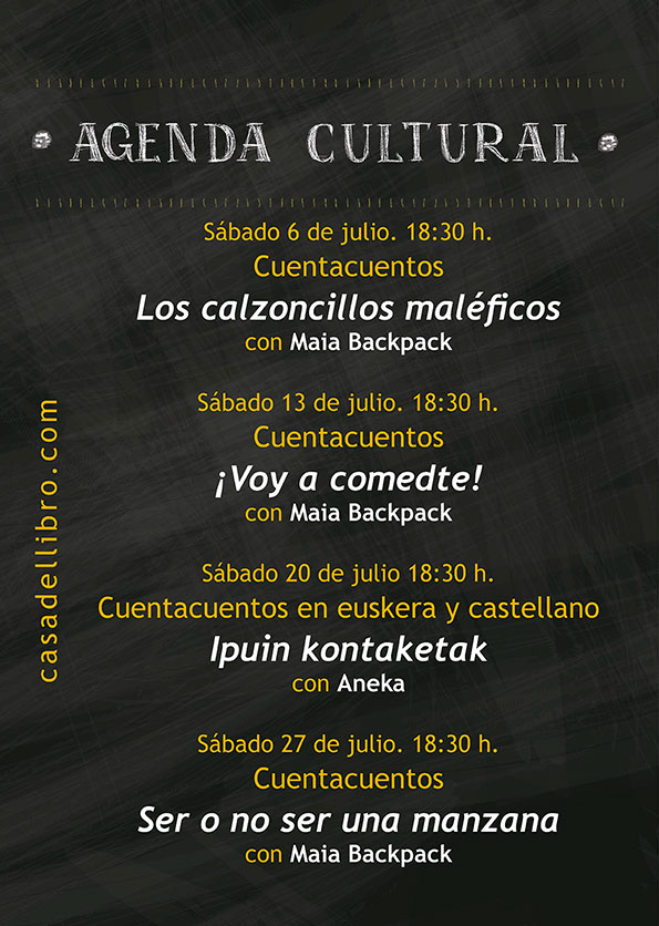 Agenda cultural librería Casa del Libro Vitoria